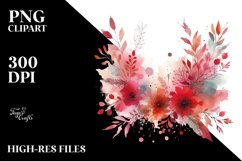 Colorful Redish Watercolor Splash | Sublimation | Clipart Product Image 1