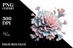 Pastel Glossy Shiny Watercolor Carnation | Clipart Product Image 3