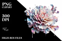 Pastel Glossy Shiny Watercolor Carnation | Clipart Product Image 3