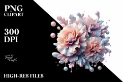 Pastel Glossy Shiny Watercolor Carnation | Clipart Product Image 3
