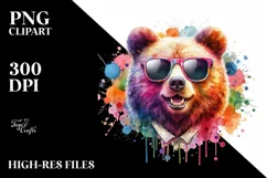 Colorful Vibrant Quirky Bear | Clipart Product Image 3