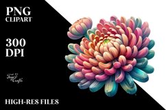 Detailed Vibrant Wooden Stained Chrysanthemum PNG Product Image 3
