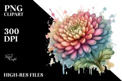 Detailed Vibrant Wooden Stained Chrysanthemum PNG Product Image 3