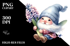Cute Gnome with Hyacinth PNG Product Image 2