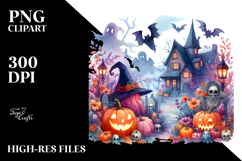 Vibrant Witch Halloween Scene | Clipart Product Image 2