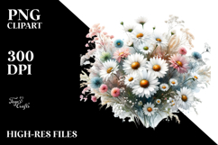 Washed Watercolor Small Daisies PNG Product Image 2