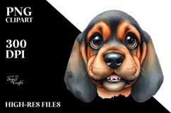 Watercolor Baby Bloodhound Clipart Product Image 3