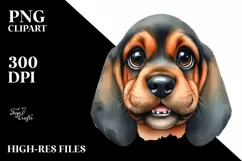 Watercolor Baby Bloodhound Clipart Product Image 3
