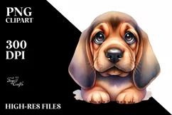 Watercolor Baby Bloodhound Clipart Product Image 1