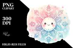 Cute Pastel Snowflake Cat, Transparent PNG Product Image 2