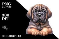 Baby Mastiff Caricature | Sublimation Clipart Product Image 1