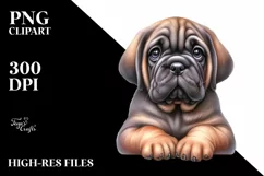 Baby Mastiff Caricature | Sublimation Clipart Product Image 1
