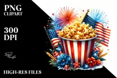 Vibrant Fireworks Popcorn | Summer Sticker Clipart Product Image 3