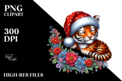 Sleeping Baby Tiger on Moon | Clipart Product Image 2