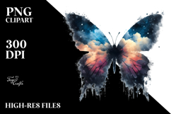 Grungy Butterfly Painting, Cheerful PNG Product Image 2