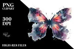 Grungy Butterfly with Silhouettes,Transparent PNG Product Image 2