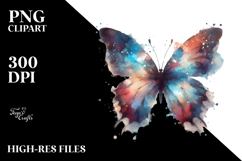 Grungy Butterfly with Silhouettes,Transparent PNG Product Image 2
