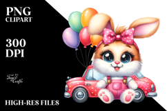 Vibrant Watercolor Goofy Cute Baby Bunny PNG Product Image 2