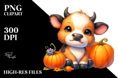 A Cute Baby Cow in Style PNG Product Image 2