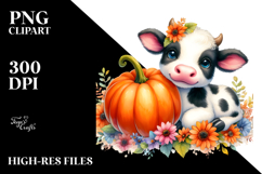 Cute Baby Cow Dressed for Halloween, High-Res PNG Product Image 2