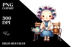 Old Lady Sitting on Bench | Sublimation | Clipart Product Image 3