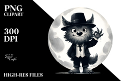 Funny Werewolf Halloween Clipart PNG Product Image 2