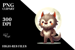 Funny Werewolf Halloween Clipart PNG Product Image 2