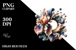 Glossy Iris with Frame, PNG Product Image 2