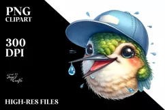 Detailed Hummingbird Portrait Tongue Out Product Image 1