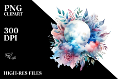 Vibrant Abstract Moon Foliage Summer Sticker Product Image 2