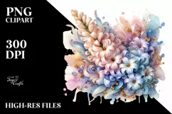 Shiny Pastel Hyacinth Golden Splash Clipart Product Image 1