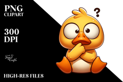 Silly Cartoon Duck with Cross-Eyed Expression PNG Product Image 2