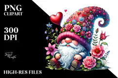 Valentines Gnome with Heart Sign PNG Product Image 2