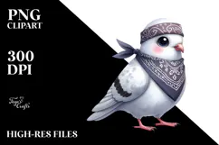Watercolor Dove with Bandana Clipart Product Image 2