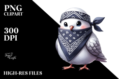 Watercolor Dove with Bandana Clipart Product Image 2