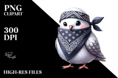 Watercolor Dove with Bandana Clipart Product Image 2