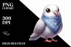 Shy Dove Bandana | Watercolor Clipart Product Image 1