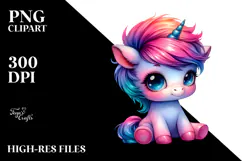 Vibrant Baby Unicorn PNG Product Image 2