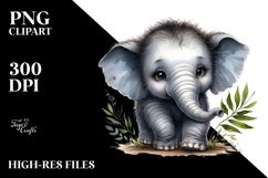 Baby Elephant with Big Eyes, PNG Product Image 2