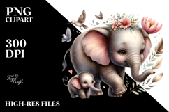 Baby Elephant with Big Eyes, PNG Product Image 2