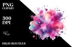 Colorful Magenta Watercolor Splash | Sublimation | Clipart Product Image 3