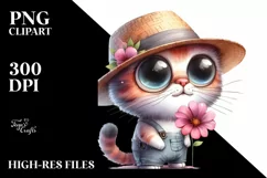 Cat with Hat and Bandana PNG Product Image 1