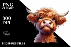 Cow Highland Bored Goofy Eyes Portrait | Sublimation | Product Image 3