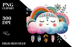 Colorful Boho Cloud PNG Product Image 2