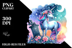 Simple Halloween Unicorn with Grave, 20 oz Tumbler Product Image 2