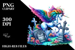 Cute Unicorn with Vibrant Drawing | Sublimation | Clipart Product Image 2
