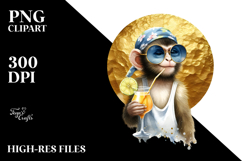 Stylish Monkey in Beachwear PNG Product Image 2
