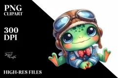 Colorful Baby Frog Aviator Sublimation Clipart Product Image 1