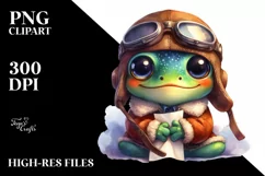 Colorful Baby Frog Aviator Sublimation Clipart Product Image 3