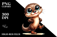Expressive Watercolor Otter Clipart Product Image 2